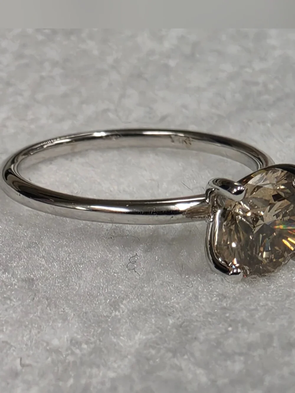 1.50ct. Champagne Diamond Solitaire Ring In 14kt. White Gold